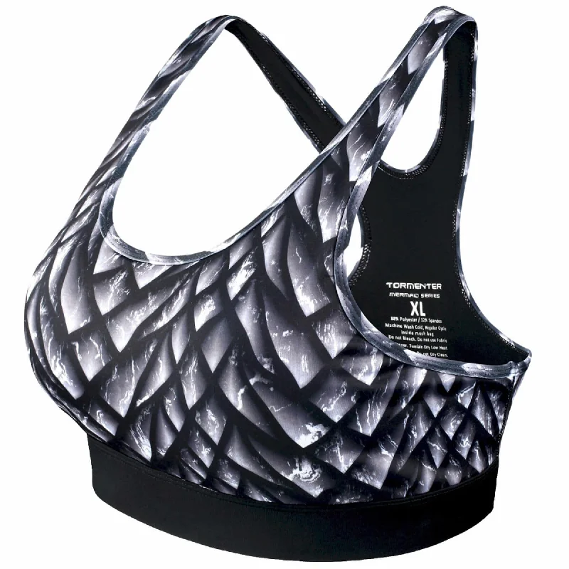 Black Mermaid Sports Bra Soft Lace Bralette