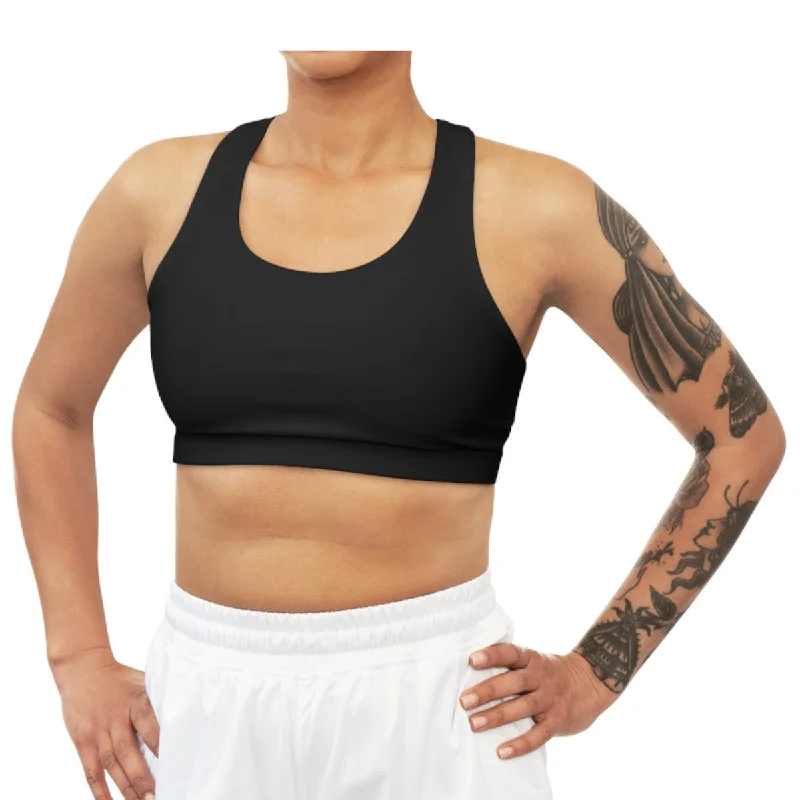 Black Seamless Sports Bra Push-Up Padded Bra