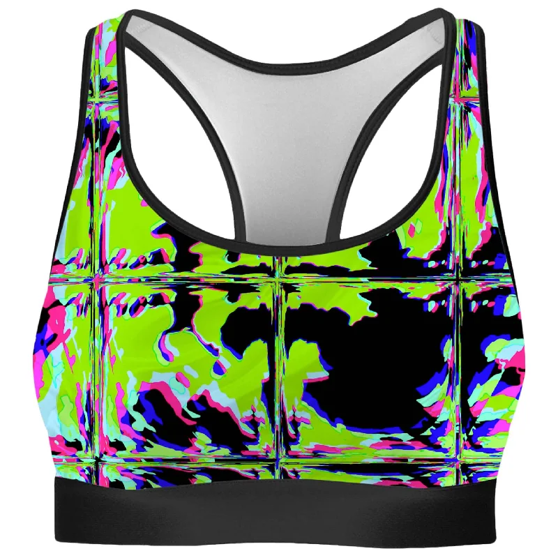 Blacklight Rave Glitch Rave Bra Simple Wireless Bra