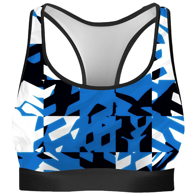 Blue Digital Rave Bra Sexy Lace Bralette