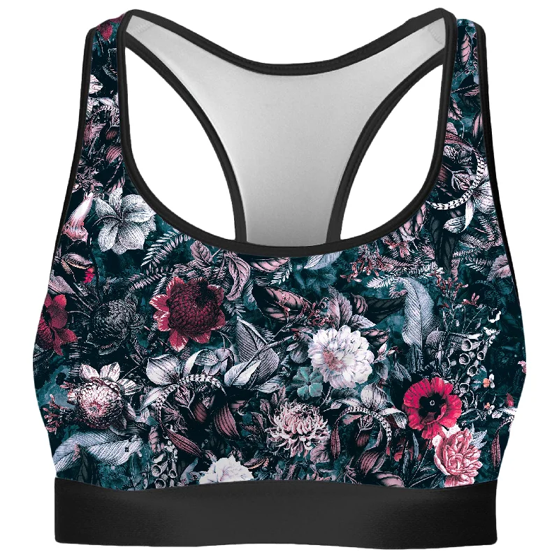 Blue Garden Rave Bra Light Seamless Bra