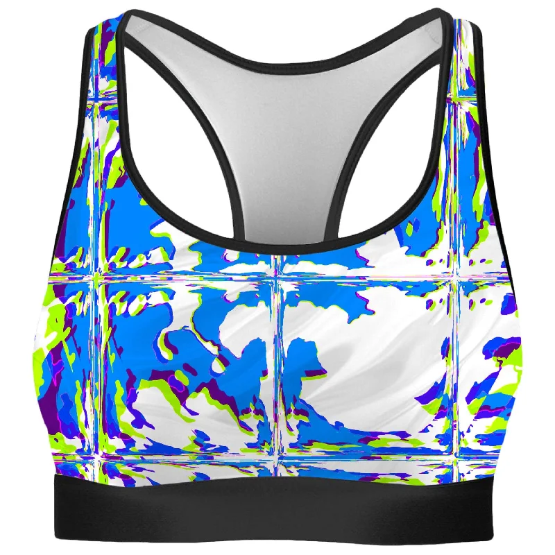 Blue Rave Glitch Rave Bra Versatile Bralette Set