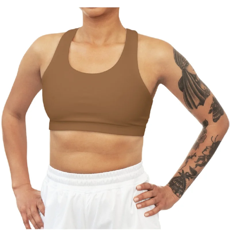 Brown Seamless Sports Bra Contour Bra Style
