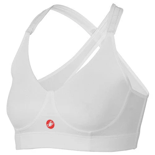 Castelli Womens Rosso Corsa Support Bra - White Sleek Push-Up Bra