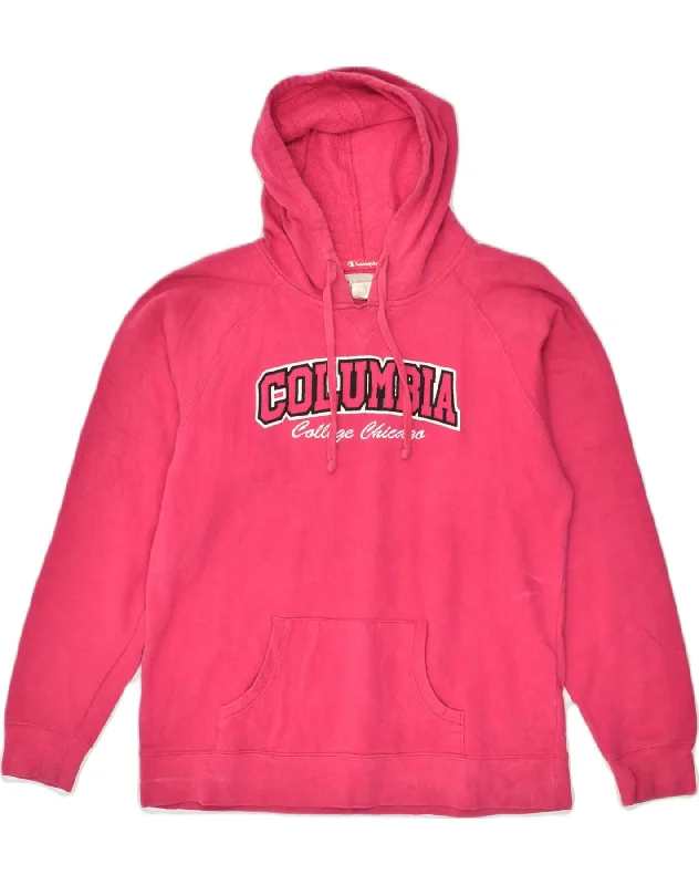 CHAMPION Womens Graphic Hoodie Jumper UK 18 XL Pink Cotton Hoodie with Lining Warm Insulated CHAMPION Womens Graphic Hoodie Jumper UK 18 XL Pink Cotton Hoodie with Lining Warm Insulated
