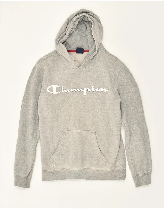 CHAMPION Womens Graphic Hoodie Jumper UK 6 XS Grey Cotton Hoodie with Longline Fit Extended Stylish CHAMPION Womens Graphic Hoodie Jumper UK 6 XS Grey Cotton Hoodie with Longline Fit Extended Stylish