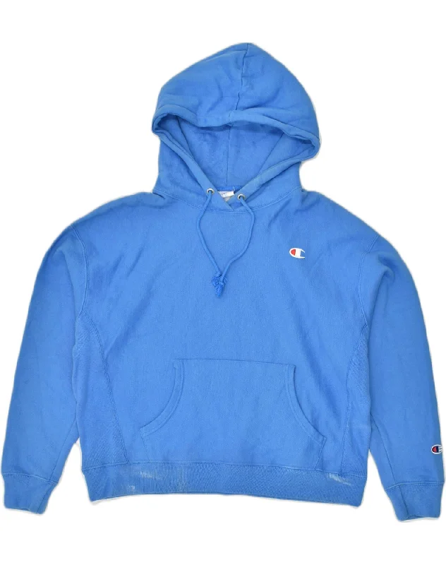 CHAMPION Womens Hoodie Jumper UK 18 XL Blue Cotton Hoodie with Tie-Dye Psychedelic Retro CHAMPION Womens Hoodie Jumper UK 18 XL Blue Cotton Hoodie with Tie-Dye Psychedelic Retro