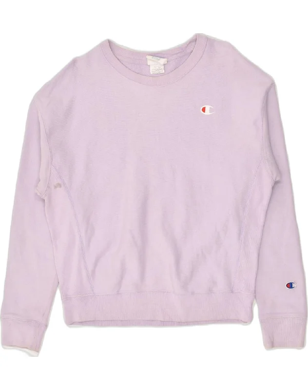 CHAMPION Womens Sweatshirt Jumper UK 14 Medium Purple Cotton Hoodie with Lace Feminine Delicate CHAMPION Womens Sweatshirt Jumper UK 14 Medium Purple Cotton Hoodie with Lace Feminine Delicate