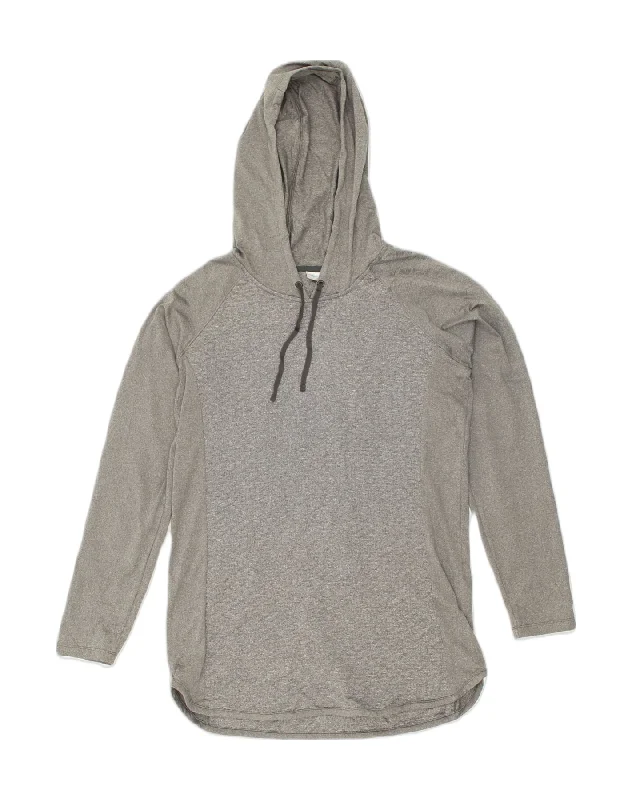 COLUMBIA Womens Hoodie Jumper UK 14 Medium Grey Polyester Hoodie with Batwing Sleeves Loose Dramatic COLUMBIA Womens Hoodie Jumper UK 14 Medium Grey Polyester Hoodie with Batwing Sleeves Loose Dramatic