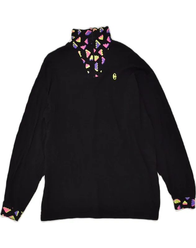 CONTE OF FLORENCE Womens Zip Neck Sweatshirt Jumper UK 22 3XL Black Hoodie with Hem Drawcord Adjustable Customizable CONTE OF FLORENCE Womens Zip Neck Sweatshirt Jumper UK 22 3XL Black Hoodie with Hem Drawcord Adjustable Customizable