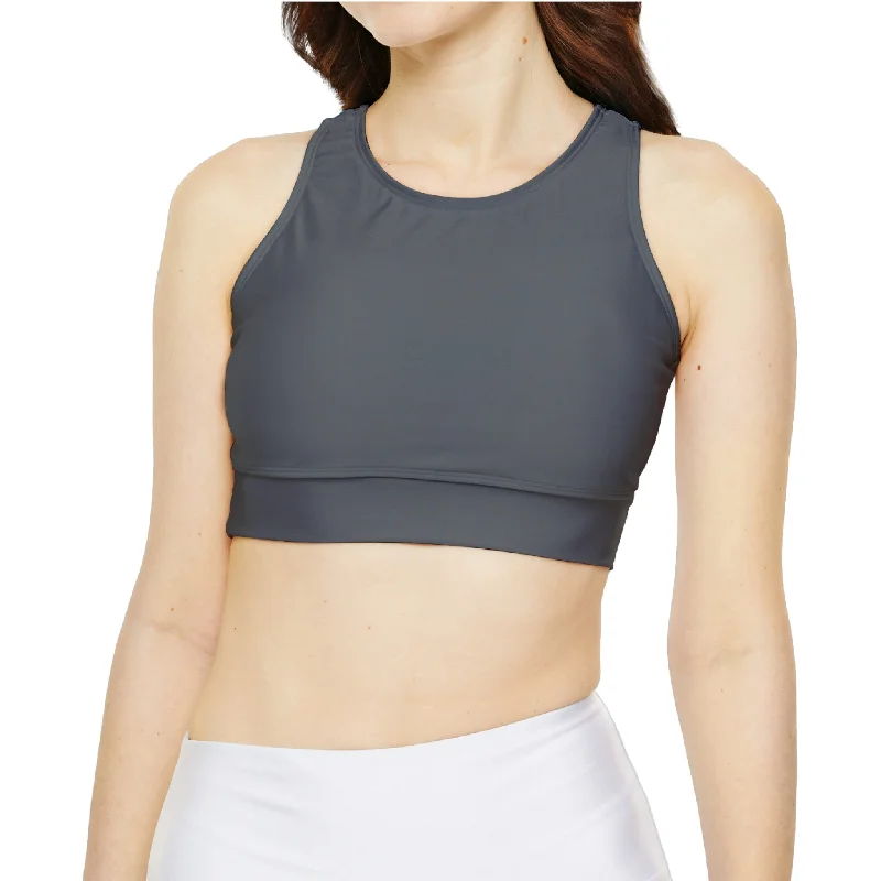 Dark Gray Fully Lined, Padded Sports Bra Sleek Sports Bra
