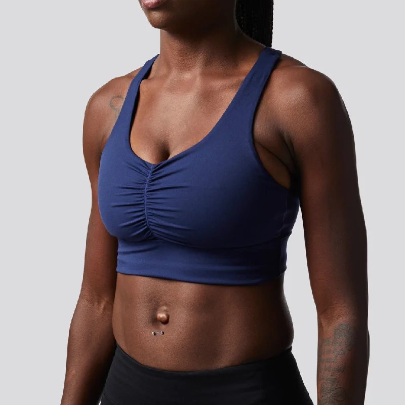 Endurance Sports Bra (Navy) High-Cut Bra Design