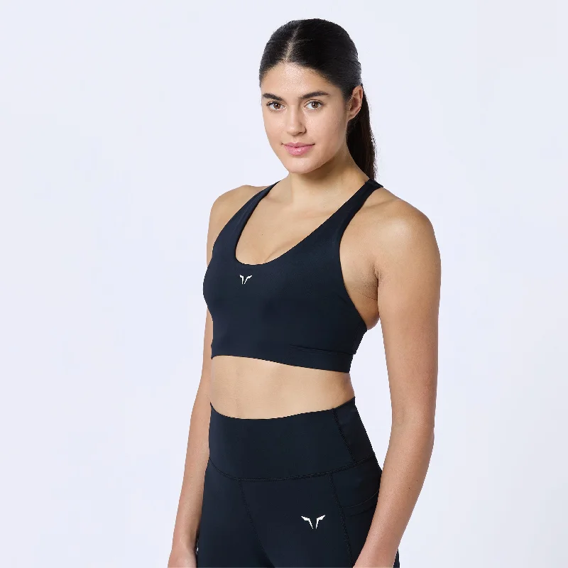 Essential Cross Back Adjustable Bra - Black Sexy Mesh Bralette
