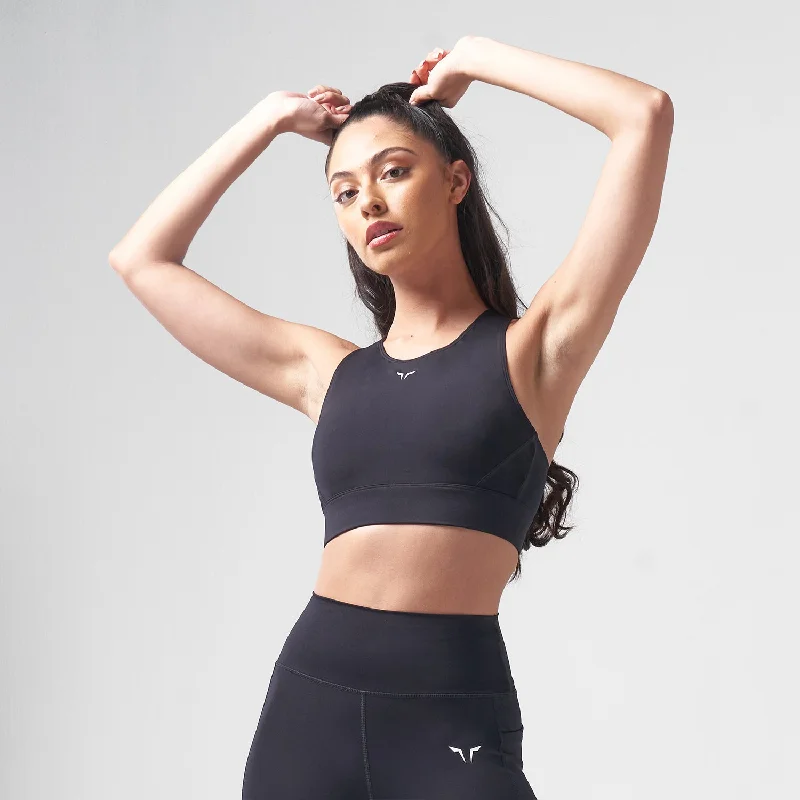 Essential High Impact Bra - Black Cotton Comfort Bra