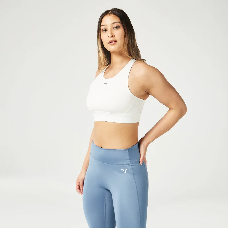 Essential High Impact Bra - Pearl White Sporty Compression Bra