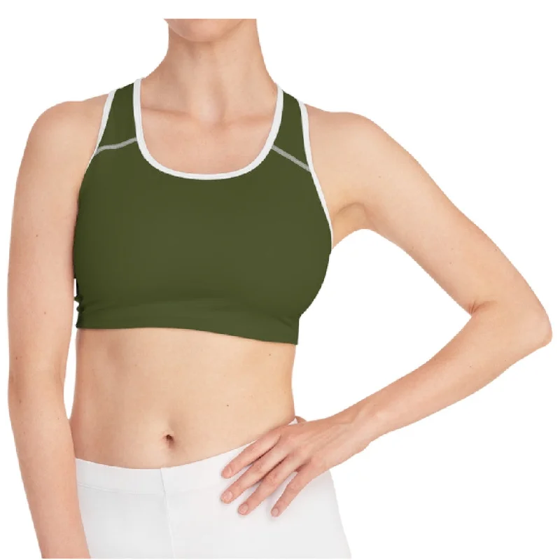 F21 Army Green Sports Bra Seamless Wireless Bra