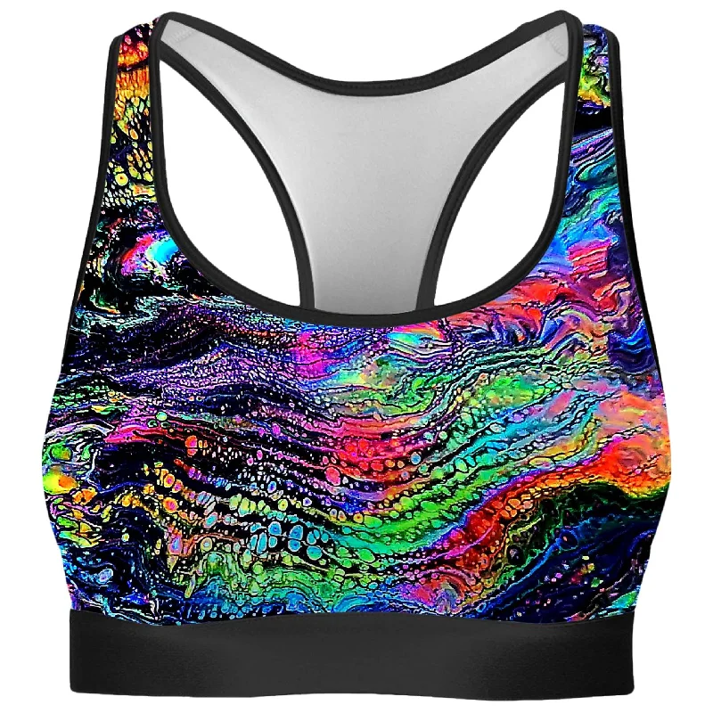 Galactic Drip Rave Bra Active Wear Bra