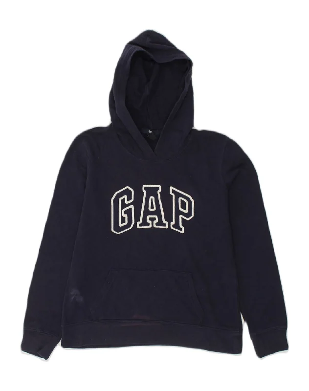 GAP Womens Loose Fit Graphic Hoodie Jumper UK 10 Small Navy Blue Cotton Hoodie with Lace Feminine Delicate GAP Womens Loose Fit Graphic Hoodie Jumper UK 10 Small Navy Blue Cotton Hoodie with Lace Feminine Delicate