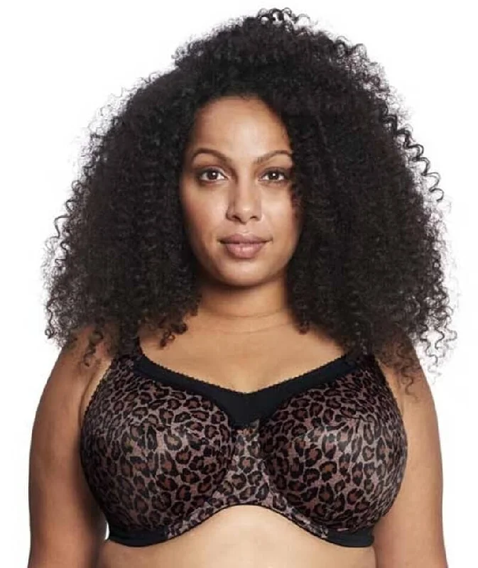 Goddess Kayla Underwire Full Cup Bra - Dark Leopard Adjustable Back Bra