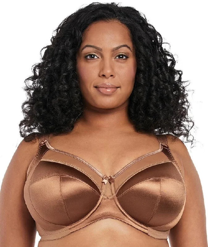 Goddess Keira Underwired Banded Bra - Cinnamon Sleek Sports Bra