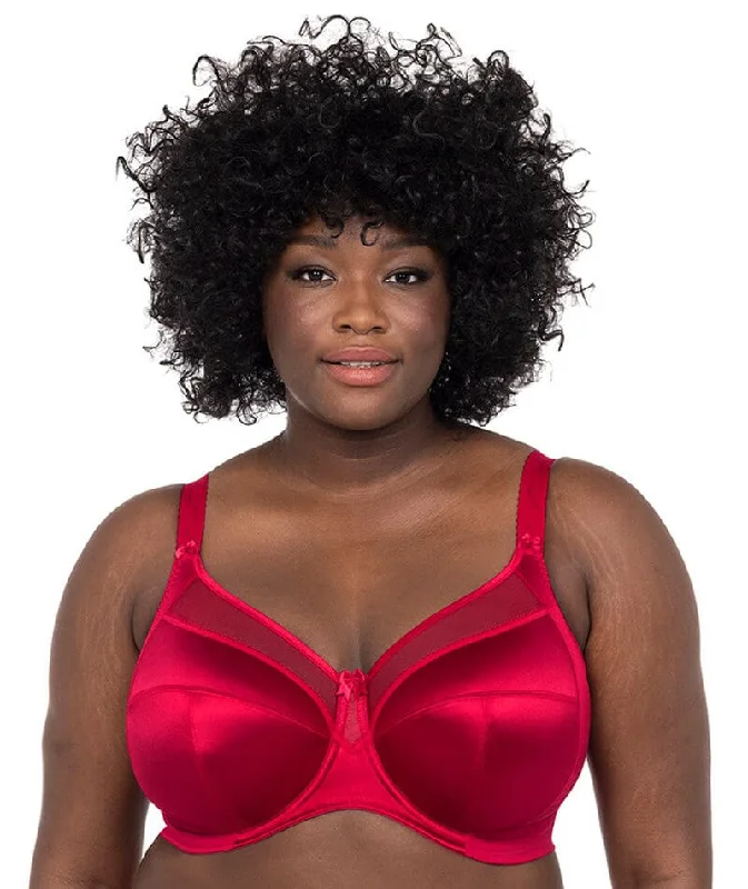 Goddess Keira Underwired Banded Bra - Crimson Chic Lace Underwear