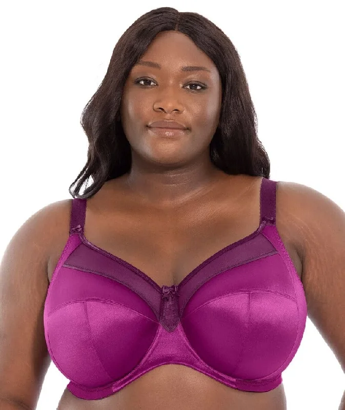 Goddess Keira Underwired Banded Bra - Magenta Mix Soft Mesh Bralette