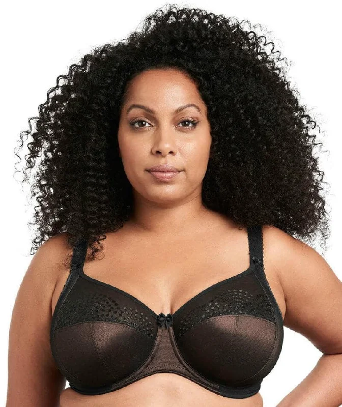 Goddess Sarah Underwired Banded Bra - Black Supportive Wireless Bra