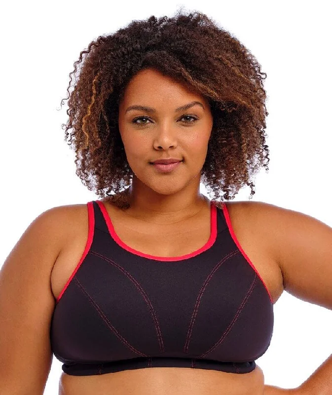 Goddess Sport Soft Cup Wire-Free Sports Bra - Black Chic Satin Bra