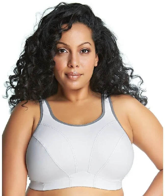 Goddess Sport Soft Cup Sports Bra - White Adjustable Comfort Bra