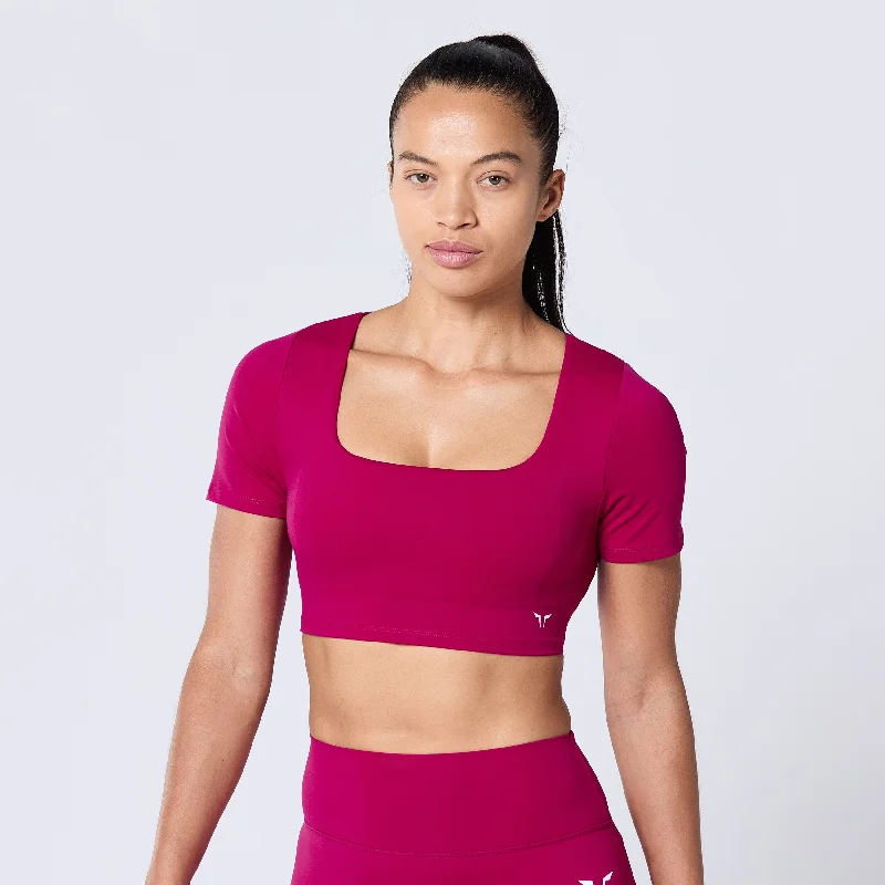 High Impact Anti-Slip Bra Top - Cerise Supportive Sports Bra