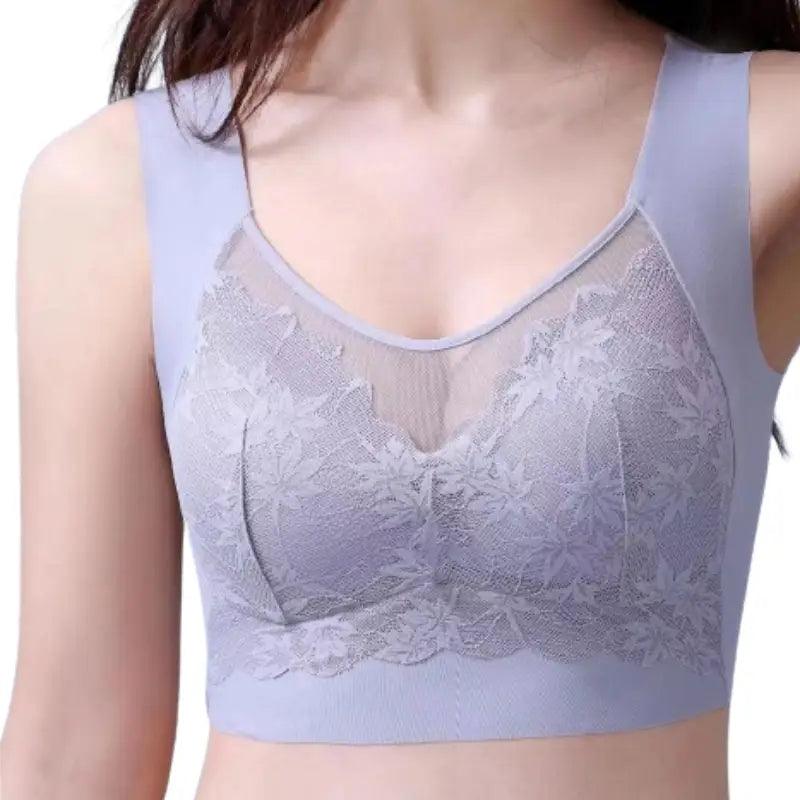 High quality gathered lace bra | wrapped chest Bra | Plus size Seamless bra Seamless Push-Up Bra