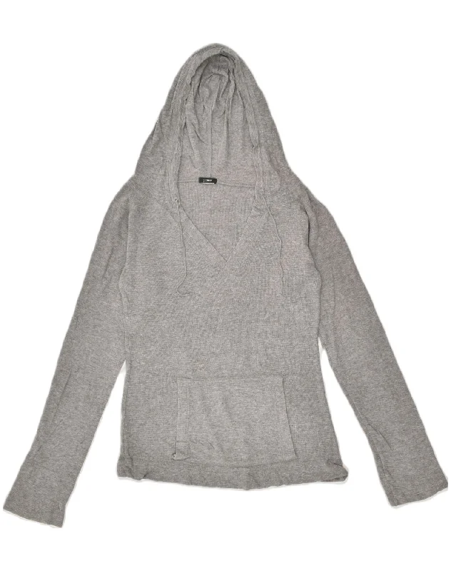 J. CREW Womens Hoodie Jumper UK 14 Large Grey Hoodie with Patch Decorative Personalized J. CREW Womens Hoodie Jumper UK 14 Large Grey Hoodie with Patch Decorative Personalized