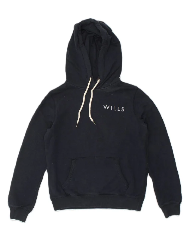 JACK WILLS Womens Classic Fit Graphic Hoodie Jumper UK 10 Small Navy Blue Hoodie with Camouflage Military Edgy JACK WILLS Womens Classic Fit Graphic Hoodie Jumper UK 10 Small Navy Blue Hoodie with Camouflage Military Edgy