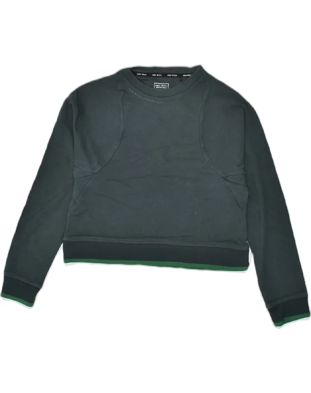 JACK WILLS Womens Crop Sweatshirt Jumper UK 10 Small Green Cotton Hoodie with Raglan Sleeves Sporty Comfortable JACK WILLS Womens Crop Sweatshirt Jumper UK 10 Small Green Cotton Hoodie with Raglan Sleeves Sporty Comfortable