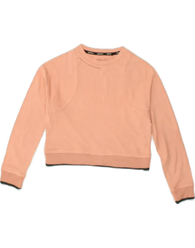 JACK WILLS Womens Crop Sweatshirt Jumper UK 8 Small Orange Cotton Hoodie with Pattern Geometric Abstract JACK WILLS Womens Crop Sweatshirt Jumper UK 8 Small Orange Cotton Hoodie with Pattern Geometric Abstract