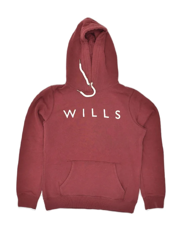 JACK WILLS Womens Graphic Hoodie Jumper UK 10 Small Maroon Cotton Hoodie with Slim Fit Tailored Modern JACK WILLS Womens Graphic Hoodie Jumper UK 10 Small Maroon Cotton Hoodie with Slim Fit Tailored Modern