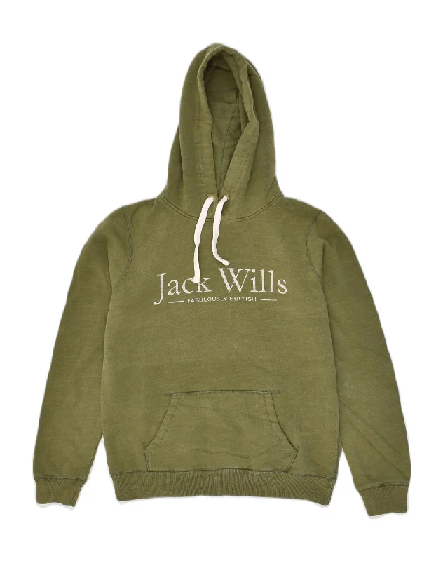 JACK WILLS Womens Graphic Hoodie Jumper UK 12 Medium Green Cotton Hoodie with Full-Zip Functional Layering JACK WILLS Womens Graphic Hoodie Jumper UK 12 Medium Green Cotton Hoodie with Full-Zip Functional Layering