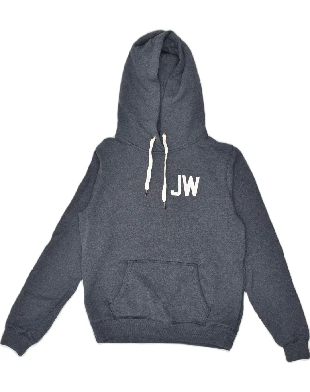 JACK WILLS Womens Graphic Hoodie Jumper UK 12 Medium Navy Blue Cotton Hoodie with High Neck Warm Protective JACK WILLS Womens Graphic Hoodie Jumper UK 12 Medium Navy Blue Cotton Hoodie with High Neck Warm Protective