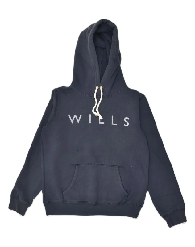 JACK WILLS Womens Graphic Hoodie Jumper UK 12 Medium Navy Blue Cotton Hoodie with Hidden Zipper Minimalist Clean JACK WILLS Womens Graphic Hoodie Jumper UK 12 Medium Navy Blue Cotton Hoodie with Hidden Zipper Minimalist Clean