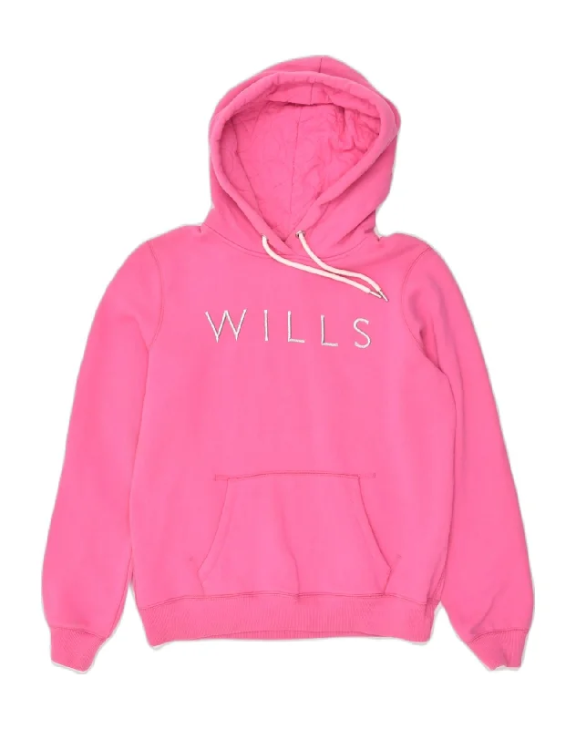 JACK WILLS Womens Graphic Hoodie Jumper UK 12 Medium Pink Cotton Hoodie with Ribbed Neckline Snug Warm JACK WILLS Womens Graphic Hoodie Jumper UK 12 Medium Pink Cotton Hoodie with Ribbed Neckline Snug Warm