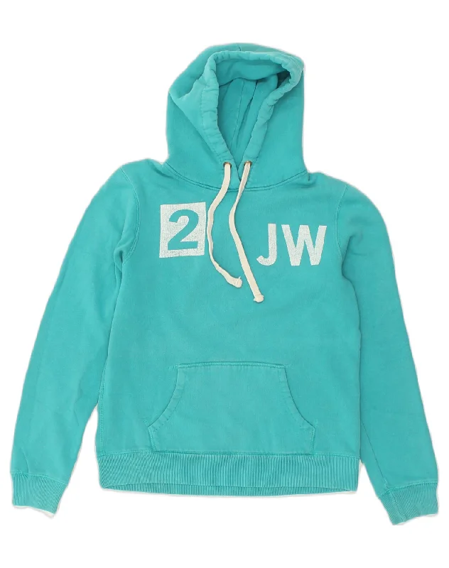 JACK WILLS Womens Graphic Hoodie Jumper UK 12 Medium Turquoise Cotton Hoodie with V-Neck Classic Versatile JACK WILLS Womens Graphic Hoodie Jumper UK 12 Medium Turquoise Cotton Hoodie with V-Neck Classic Versatile