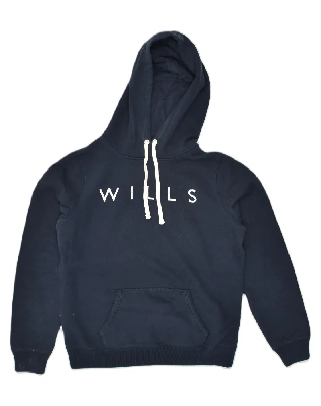 JACK WILLS Womens Graphic Hoodie Jumper UK 14 Large Navy Blue Cotton Hoodie with Half-Zip Sporty Casual JACK WILLS Womens Graphic Hoodie Jumper UK 14 Large Navy Blue Cotton Hoodie with Half-Zip Sporty Casual