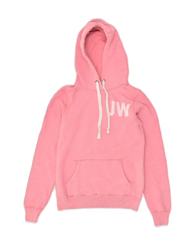 JACK WILLS Womens Graphic Hoodie Jumper UK 8 Small Pink Cotton Hoodie with Button Classic Timeless JACK WILLS Womens Graphic Hoodie Jumper UK 8 Small Pink Cotton Hoodie with Button Classic Timeless