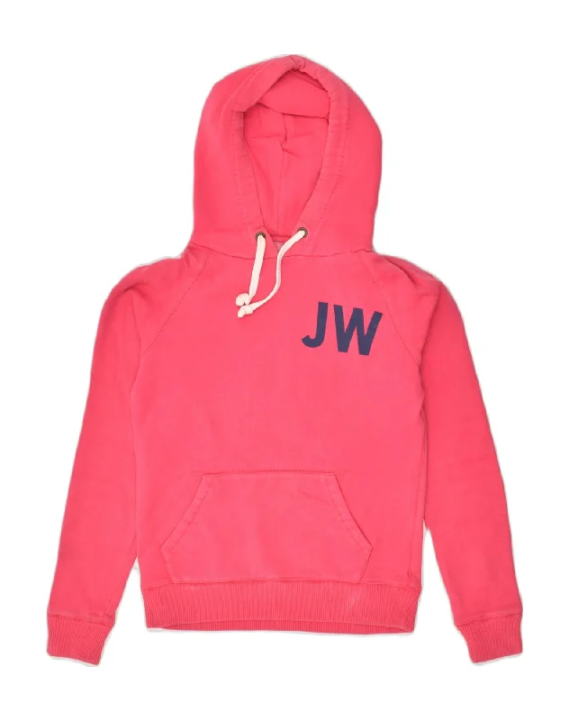 JACK WILLS Womens Graphic Hoodie Jumper UK 8 Small Pink Cotton Hoodie with Button Placket Classic Preppy JACK WILLS Womens Graphic Hoodie Jumper UK 8 Small Pink Cotton Hoodie with Button Placket Classic Preppy