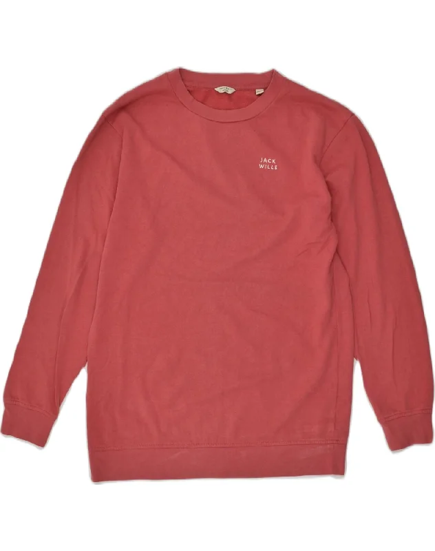 JACK WILLS Womens Longline Oversized Sweatshirt Jumper UK 10 Small Red Hoodie with Back Slit Movement Comfort JACK WILLS Womens Longline Oversized Sweatshirt Jumper UK 10 Small Red Hoodie with Back Slit Movement Comfort