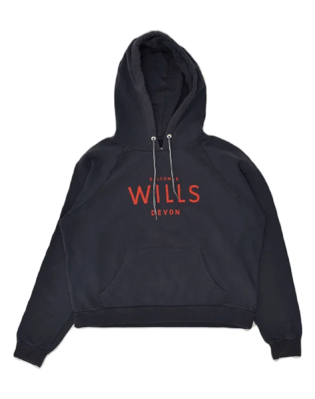 JACK WILLS Womens Oversized Crop Hoodie Jumper UK 8 Small Navy Blue Cotton Zip Hoodie Drawstring Kangaroo Pocket JACK WILLS Womens Oversized Crop Hoodie Jumper UK 8 Small Navy Blue Cotton Zip Hoodie Drawstring Kangaroo Pocket