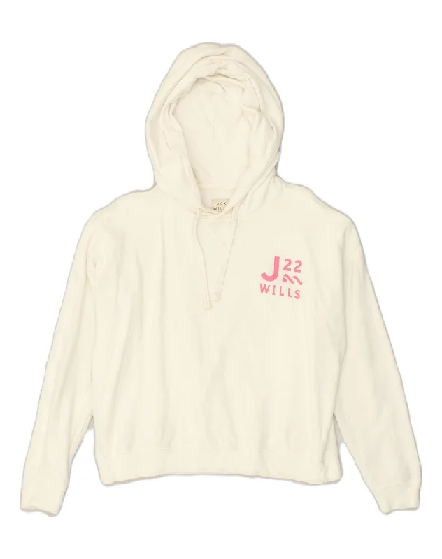 JACK WILLS Womens Oversized Graphic Hoodie Jumper UK 10 Small White Hoodie with Batwing Sleeves Loose Dramatic JACK WILLS Womens Oversized Graphic Hoodie Jumper UK 10 Small White Hoodie with Batwing Sleeves Loose Dramatic