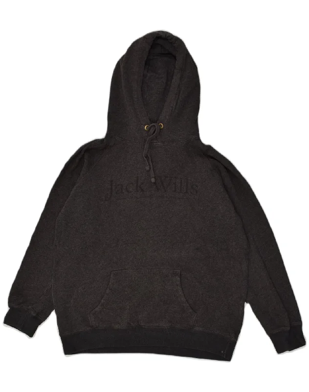 JACK WILLS Womens Oversized Graphic Hoodie Jumper UK 14 Large Grey Cotton Hoodie with Hem Detail Decorative Unique JACK WILLS Womens Oversized Graphic Hoodie Jumper UK 14 Large Grey Cotton Hoodie with Hem Detail Decorative Unique