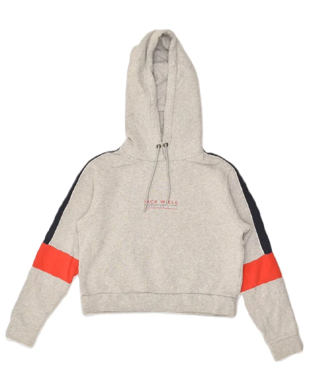 JACK WILLS Womens Oversized Hoodie Jumper UK 10 Small Grey Cotton Hoodie with Ribbed Neckline Snug Warm JACK WILLS Womens Oversized Hoodie Jumper UK 10 Small Grey Cotton Hoodie with Ribbed Neckline Snug Warm