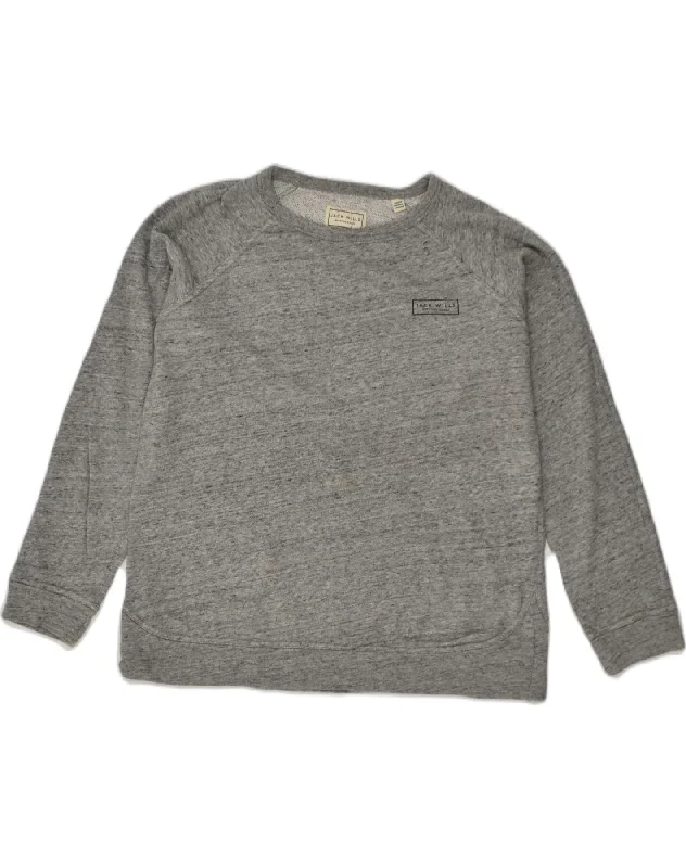 JACK WILLS Womens Oversized Sweatshirt Jumper UK 12 Medium Grey Flecked Hoodie with Hem Lace Feminine Delicate JACK WILLS Womens Oversized Sweatshirt Jumper UK 12 Medium Grey Flecked Hoodie with Hem Lace Feminine Delicate